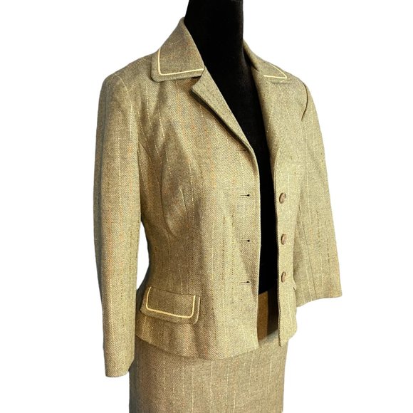 Halogen Skirt and Blazer Suit Womens Small Preppy Academia Minimalist Career - Picture 4 of 11